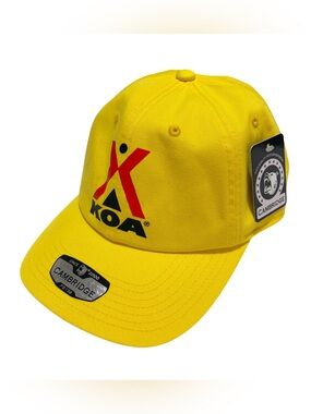 KOA Baseball Hat One Size Black Yellow Cotton Adjustable Hook & Loop
